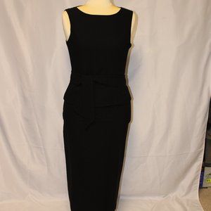 Sleek Sleeveless Black Dress Accented with a Stylish Belt!
